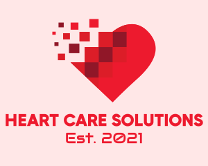 Digital Pixel Heart  logo design