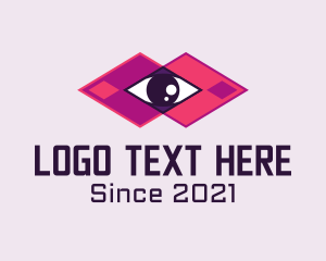 It - Geometric Eye Surveillance logo design