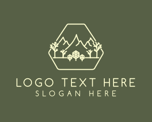 Highlands - Monoline Forestry Travel logo design