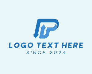 Logistics Company - Business Arrow Letter P logo design
