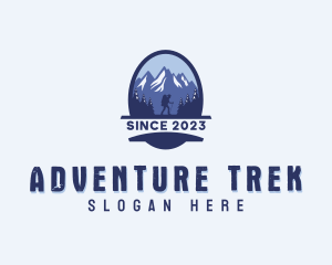 Backpacking - Adventure Mountain Backpacker logo design