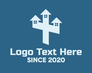 Cross - Blue Cross House logo design