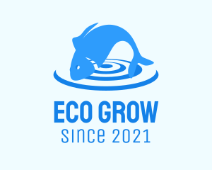 Aquaponics - Blue Water Fish logo design