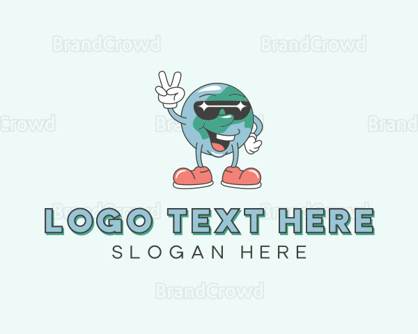 Sunglasses Globe Cartoon Logo