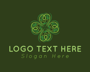 Good Luck - Green Leaf Clover logo design