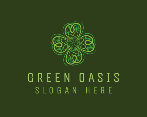 Green Leaf Clover logo design