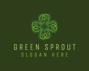 Green Leaf Clover logo design