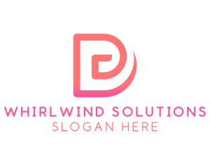 Whirl - Pink Letter D Whirl logo design