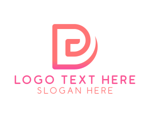 Initial - Pink Letter D Whirl logo design