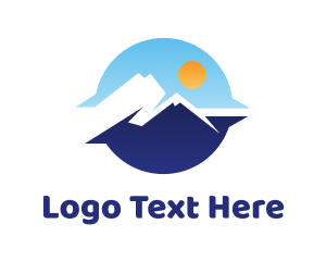 Snow - Blue Sunrise Mountain View logo design