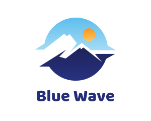 Blue Sunrise Mountain View logo design