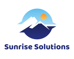 Blue Sunrise Mountain View logo design