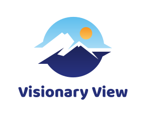 Blue Sunrise Mountain View logo design