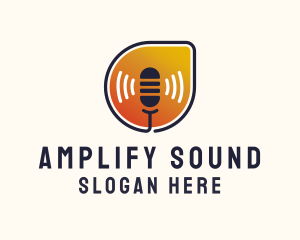 Podcaster Mic Sound logo design