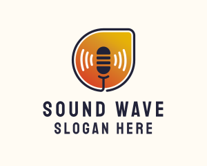 Podcaster Mic Sound logo design