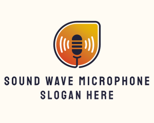 Podcaster Mic Sound logo design