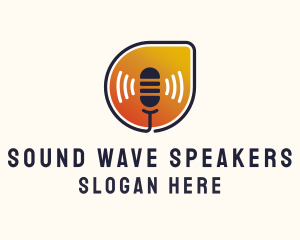 Podcaster Mic Sound logo design