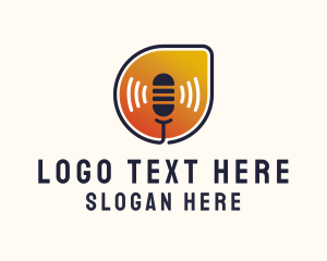 Radio Station - Podcaster Mic Sound logo design