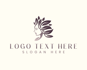 Leaf - Leaf Hair Woman logo design