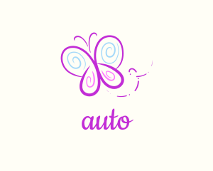 Sketch - Butterfly Doodle Drawing logo design