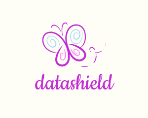 Daycare Center - Butterfly Doodle Drawing logo design