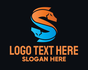 Viper - Serpent Letter S logo design