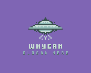 Spaceship - UFO Spaceship Pixel logo design