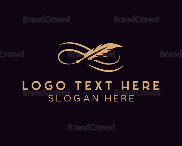 Elegant Feather Writing Logo