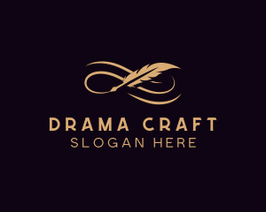 Playwright - Elegant Feather Writing logo design