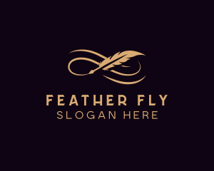 Elegant Feather Writing  logo design