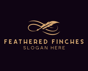 Elegant Feather Writing  logo design