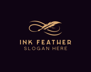 Elegant Feather Writing  logo design