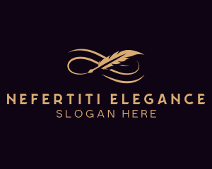 Elegant Feather Writing  logo design