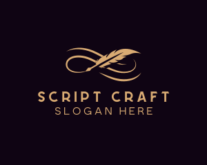 Screenwriter - Elegant Feather Writing logo design