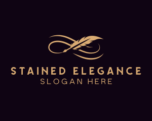 Elegant Feather Writing  logo design