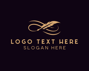 Writer - Elegant Feather Writing logo design