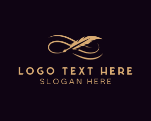 Elegant Feather Writing  Logo