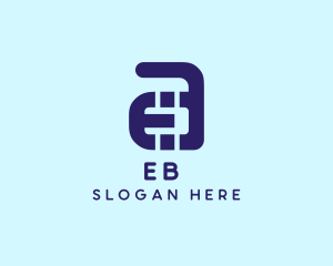 Blue Digital Letter A Logo