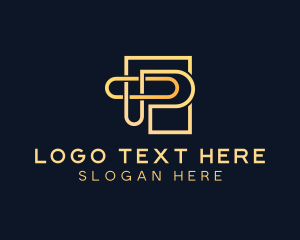Overlay - Corporate Monoline Letter P logo design