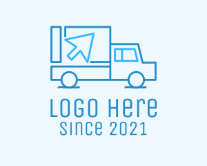 Delivery Truck - Truck Arrow Cursor logo design