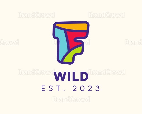 Fun Puzzle Letter F Logo