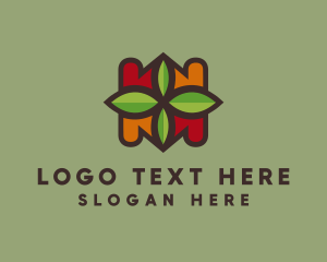 Green - Autumn Leaf Pattern logo design