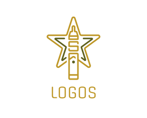 Vaping - Golden Star Vape logo design