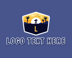 Coconut Tree - Sunset Beach Getaway logo design