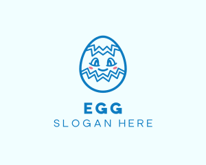 Easter Egg Cartoon logo design