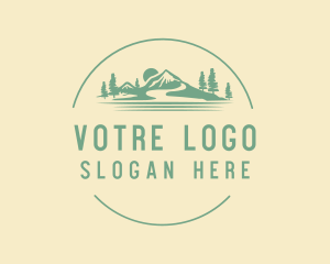 Camping - Mountain Hiking Adventure logo design