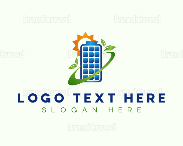 Solar Battery Leaf Logo