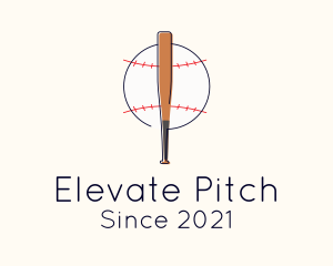 Pitch - Baseball Bat Ball logo design