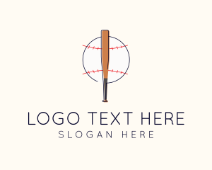 Softball - Baseball Bat Ball Slugger logo design