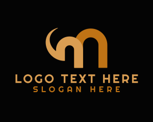 Safari Park - Premium Letter M Elephant Animal logo design